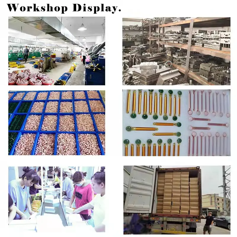 Factoy OEM Vibrating Rose Quartz Jade Roller  Beauty Bar for Facial Massager