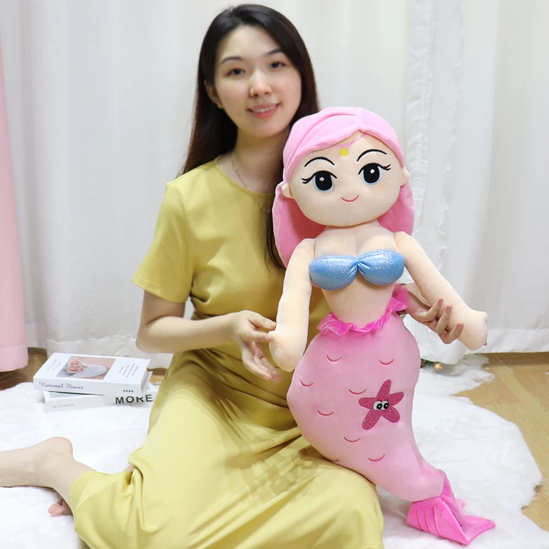 60cm new arrival mermaid princess doll plush toy doll bed girls children plush pillows manufacturer