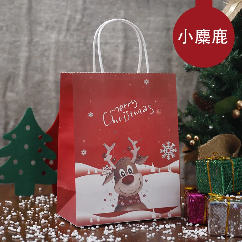 Christmas gift bag   Candy gift bag Apple wrap Creative brown paper bag
