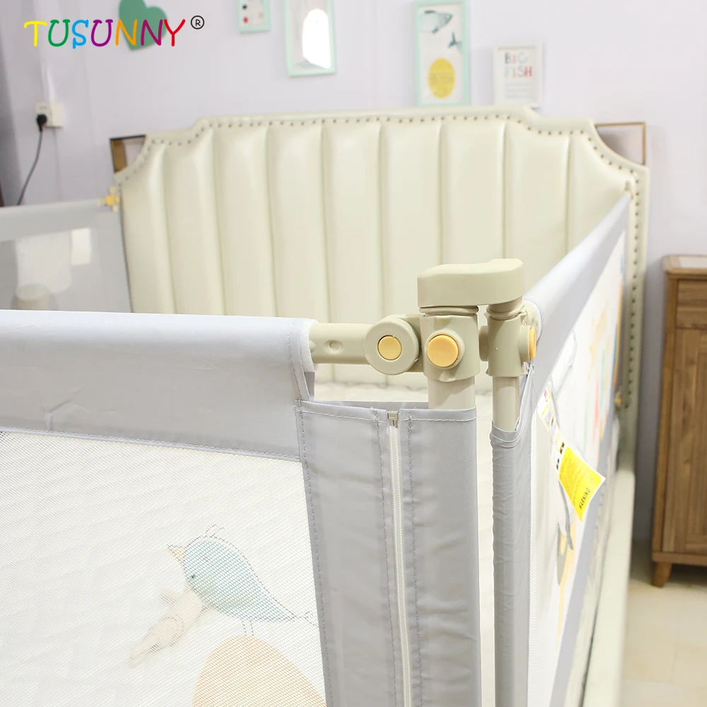 Chock Chick Foldable Safety Bedrail Fence Crib Corner Side Barrier Bed Guards Baby Bed Rail For Toddlers
