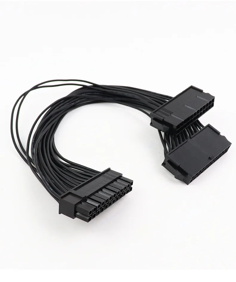 Power Supply Splitter Dual PSU Cable Adapter 24 Pin 20+4 Pin ATX Motherboard Adapter Extension Dual 30CM 24 Pin Mining Cable