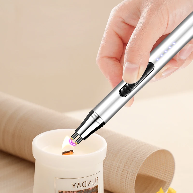 2024 Fren Company New  Custom Logo Smart  Electric Smoking Kitchen Lighter Rechargeable USB Charge ARC Lighter for Candle