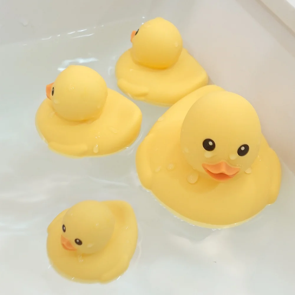 Wholesale Eco-Friendly Customizable Logo Free Bpa Silicone Yellow Bath Duck Toy Grade Food Silicone Shower Duck Toy