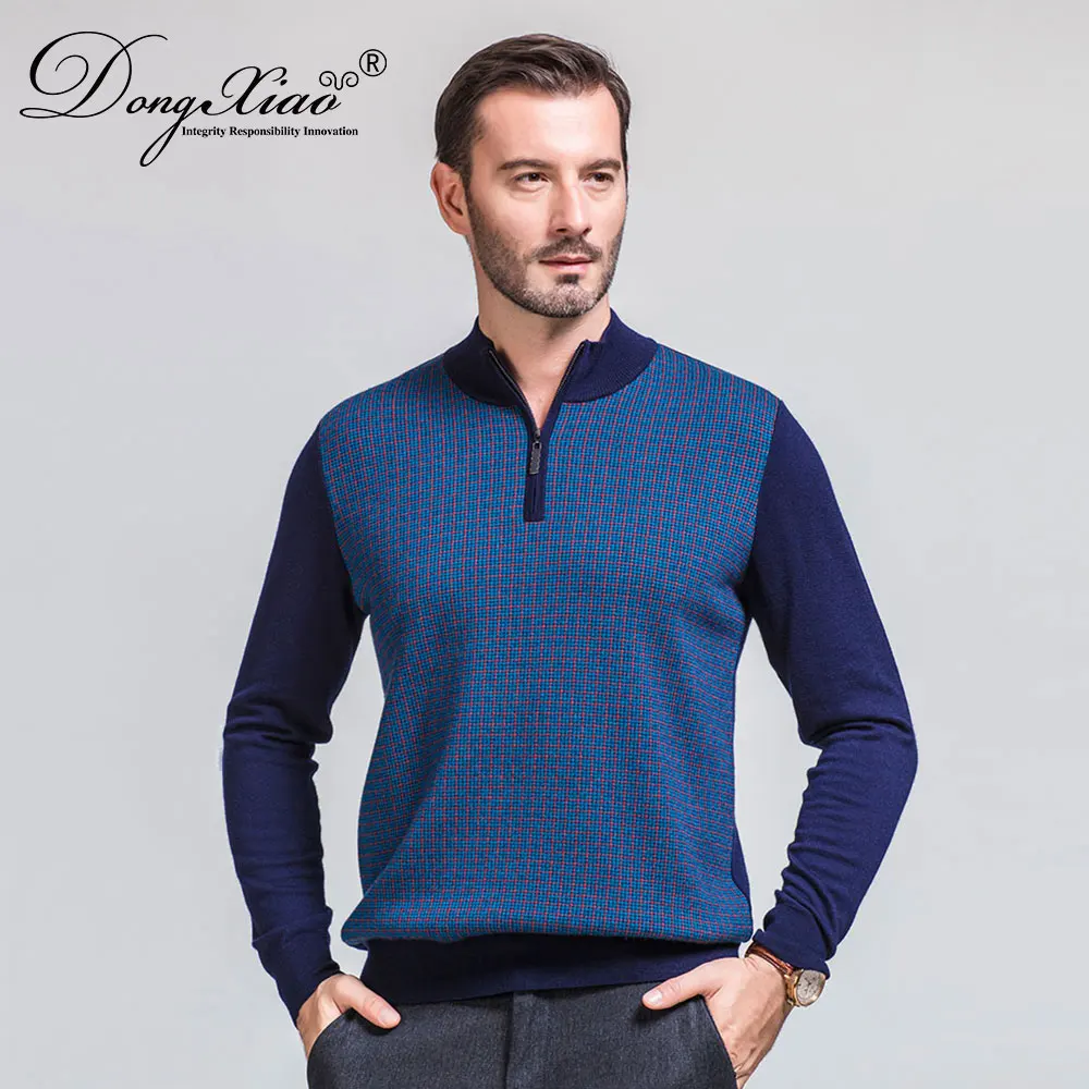OEM Men Sweater Polo Neck Style Knitted Man 100% Cashmere Pullover