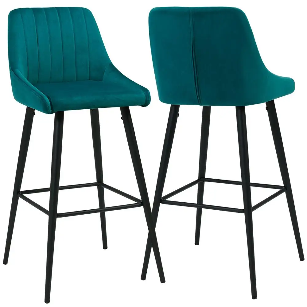 furniture bar Velvet Seat pink High Legs Custom modern Coffee Restaurant Stool Bar Chair