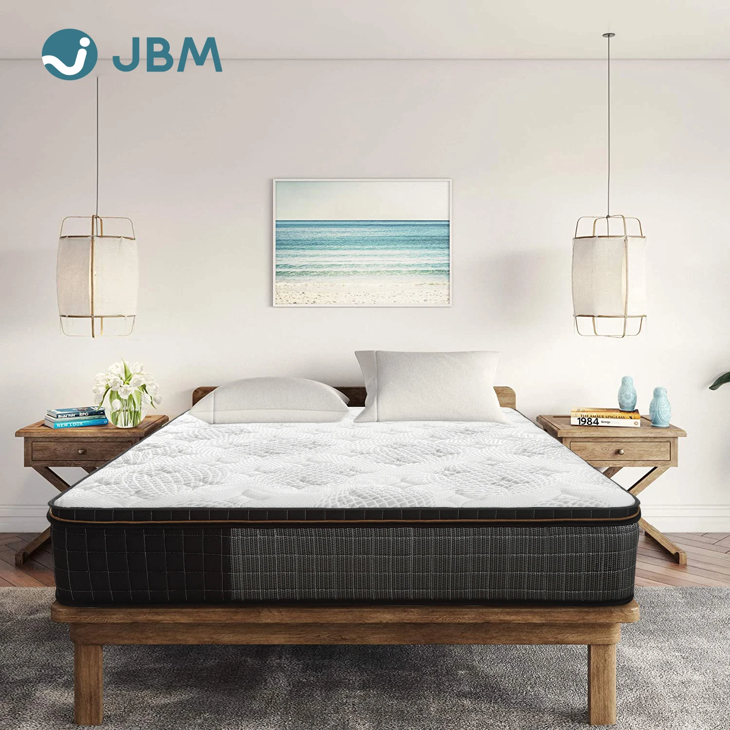 All size is available euro top luxury type Visco Foam mattress massage pocket spring queen size cheap price mattress in a box