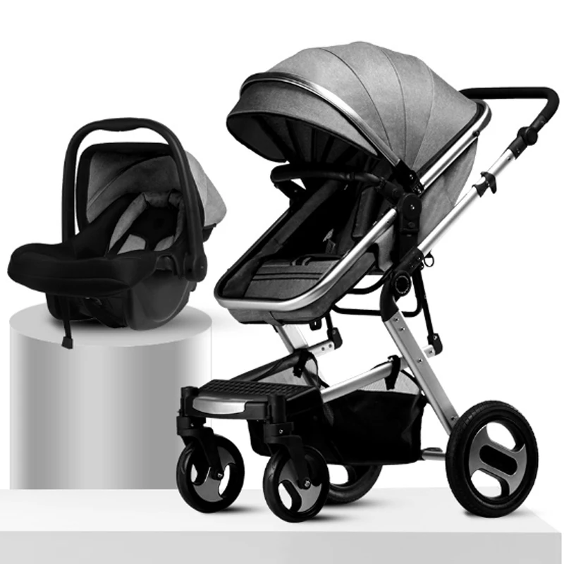 Wholesale high quality cheap buggy Luxury Baby Stroller 3 in 1 Folding bi-directional high landscape stroller