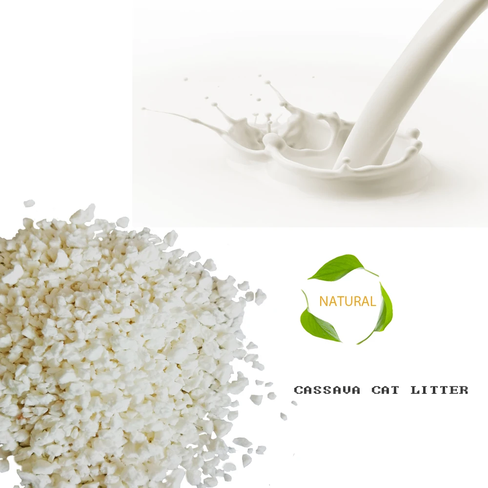 100% Natural Cat Litter Sand Biodegradable High-Clumping Eco-Friendly Kitty Cassava Cat Litter