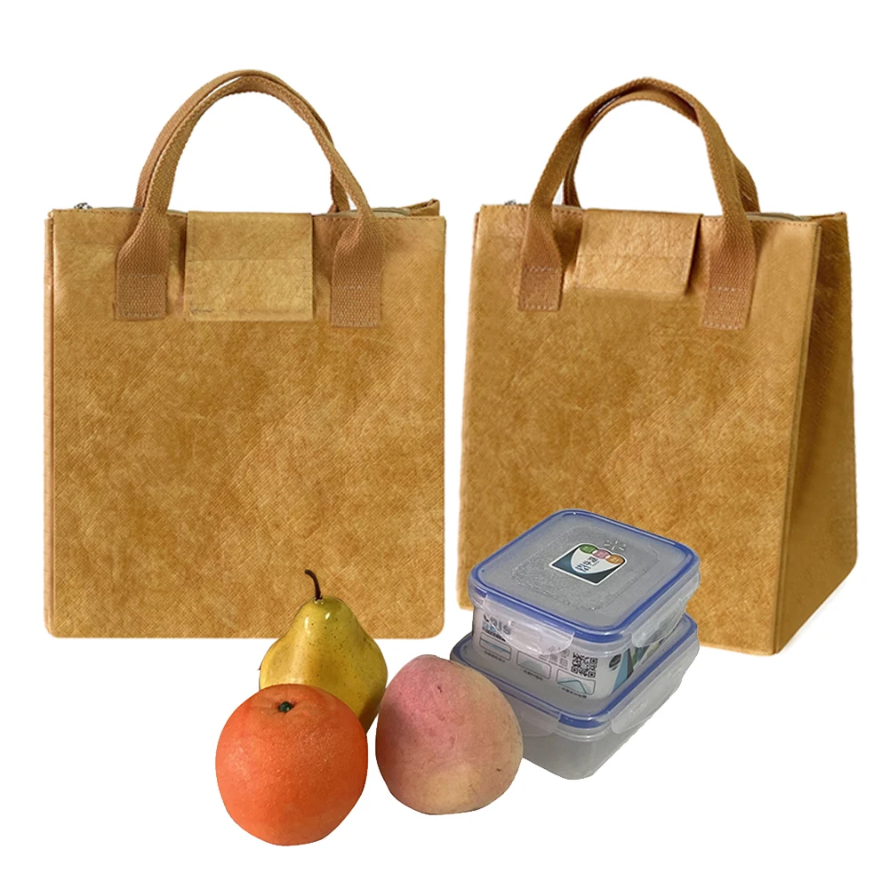 Custom 12 15 18 22L Water-proof Fresh Cooling Freezer Thermal Aluminum Liner Tyvek Paper Fabric Cooler Bag Lunch Bag