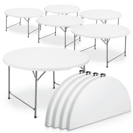 wholesale 60 inch 5ft 10 people wedding banquet folding round plastic tables for events party