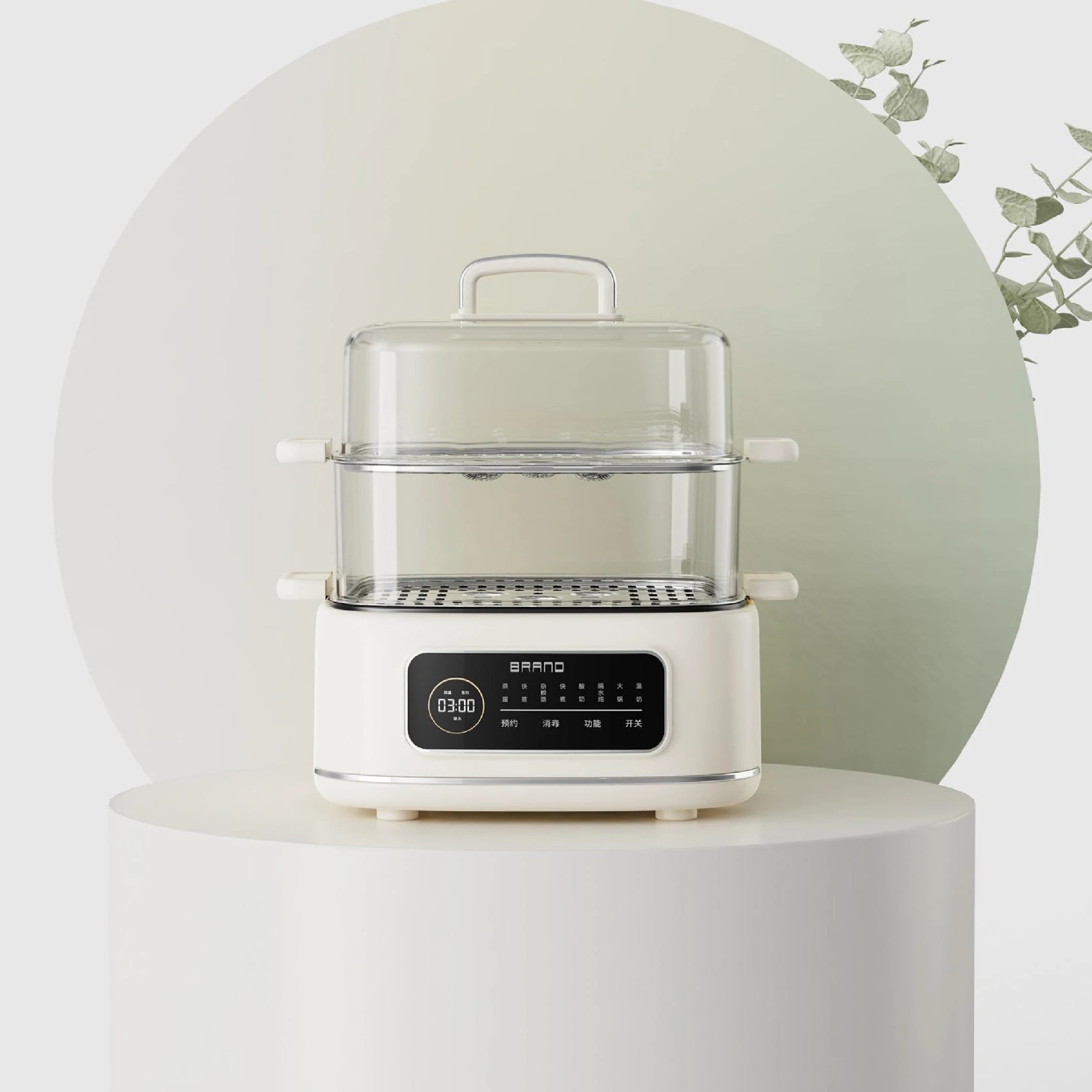 Electric Vegetables Steam Cooker 2 Layers 1000W Big Home Dim Sum Dumpling Bun Warmer Electric Steam Cooker Food Steamer