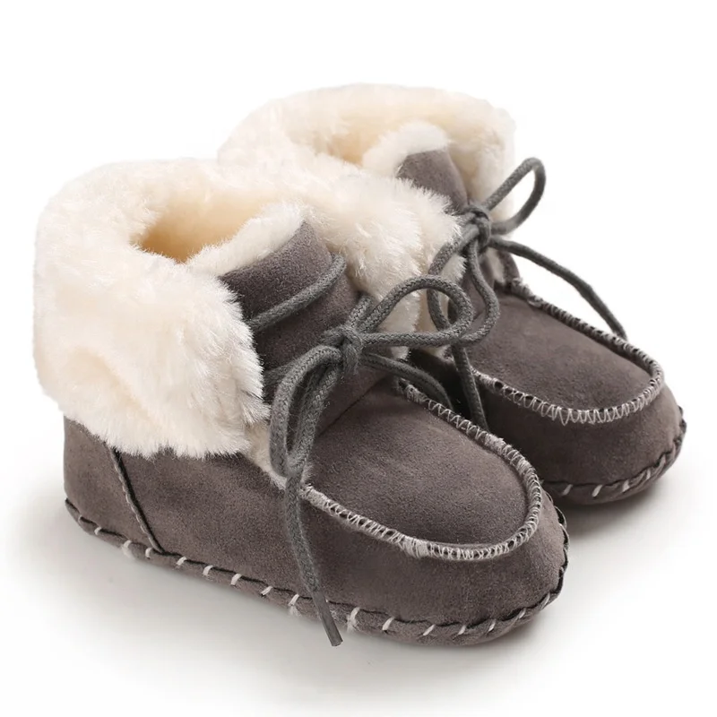 Warm Newborn Toddler Boots Winter First Walkers baby Girls Boys Shoes Soft Sole Fur Snow Booties for 0-18M