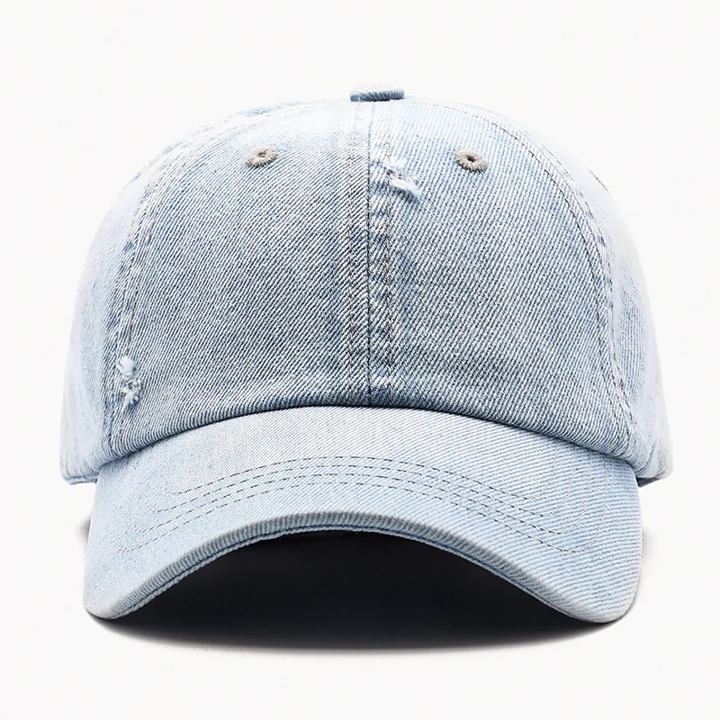Custom Ladies chill embroidered 6 panel jean pattern baseball cap