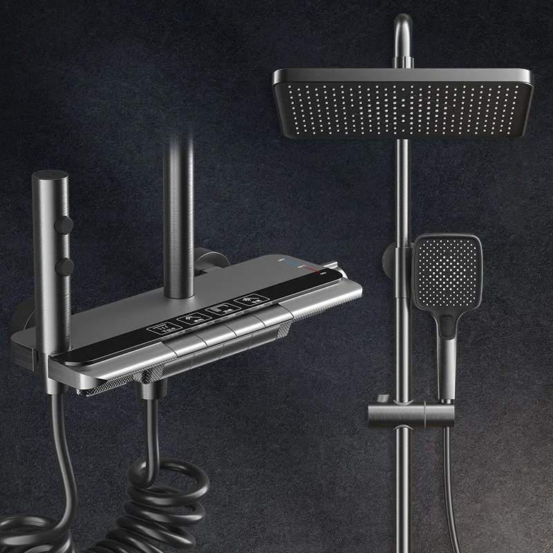 Shower Set Aluminum Alloy Bath Rain Booster Bathroom Shower