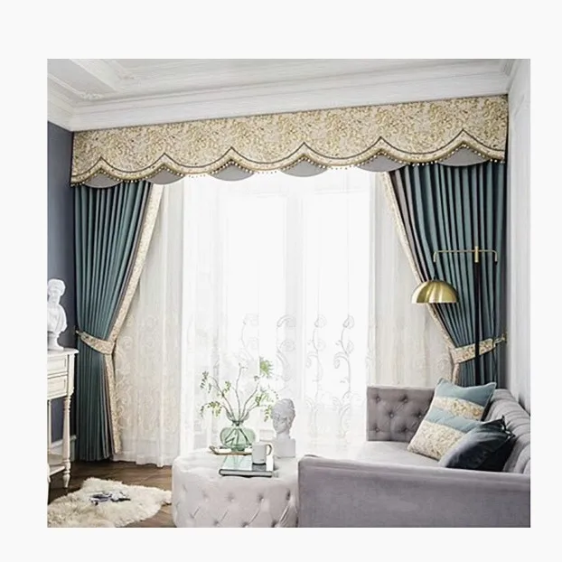 Luxury Material Style Used Room Manufacturer Blackout Curtain Jacquard Curtains For Livingroom Suppliers