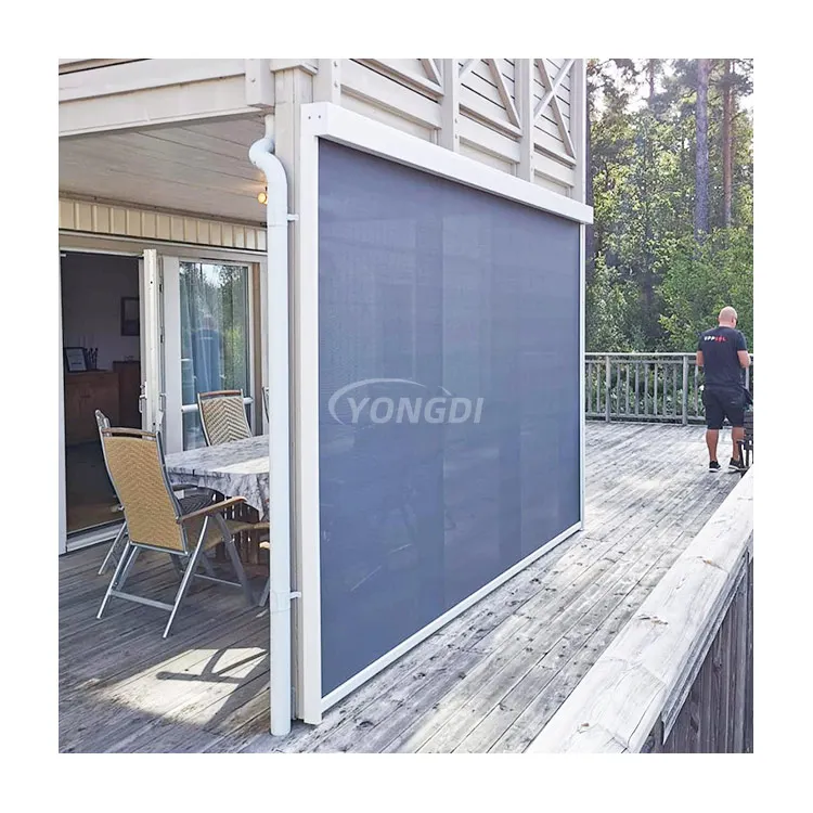 Garden Pergola Hanging Manual Motorised Roller Blind Outdoor Waterproof Zip Track Screen