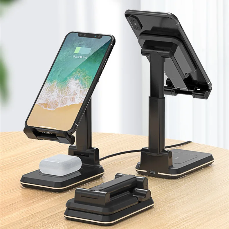New Universal 2-in-1 10W USB-C Wireless Charger Foldable Mobile Phone Stand