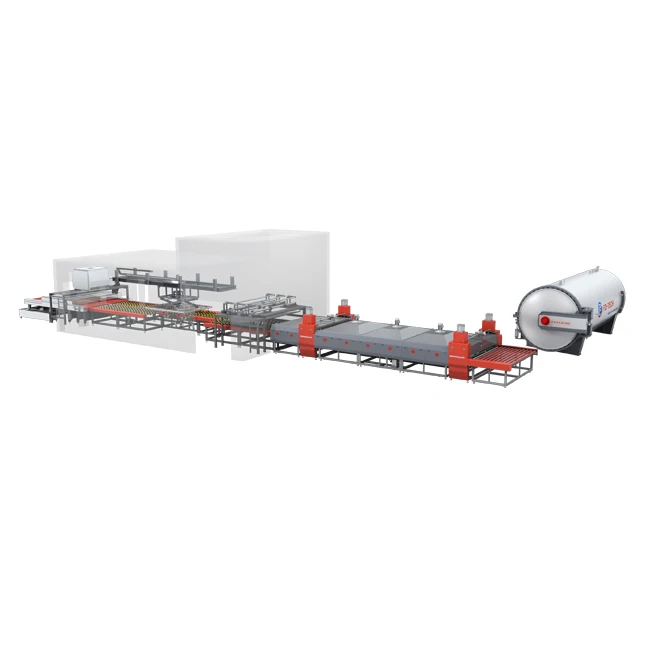 Large flat glass laminated production machine autoclave