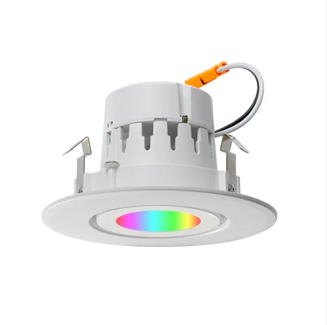 LED Smart Gimbal Downlight CCT Adjustable RGB CW Downlight 4 inch 10W APP Remote Control Ceiling Light