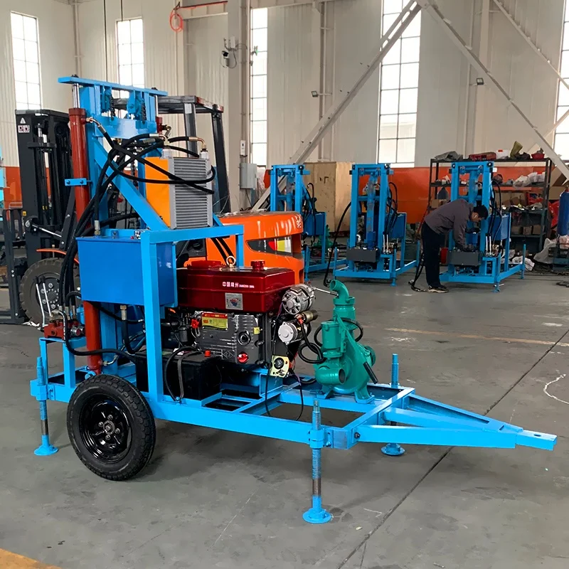 Portable Hydraulic Diesel Borehole Drilling Rigs 200m Depth New Condition Small Water Well Core Drilling Rig for Sale