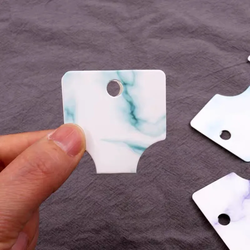 New design recycled Private Printing Paper kraft Small Size ring jewelry security label tags cards packaging price tag with logo