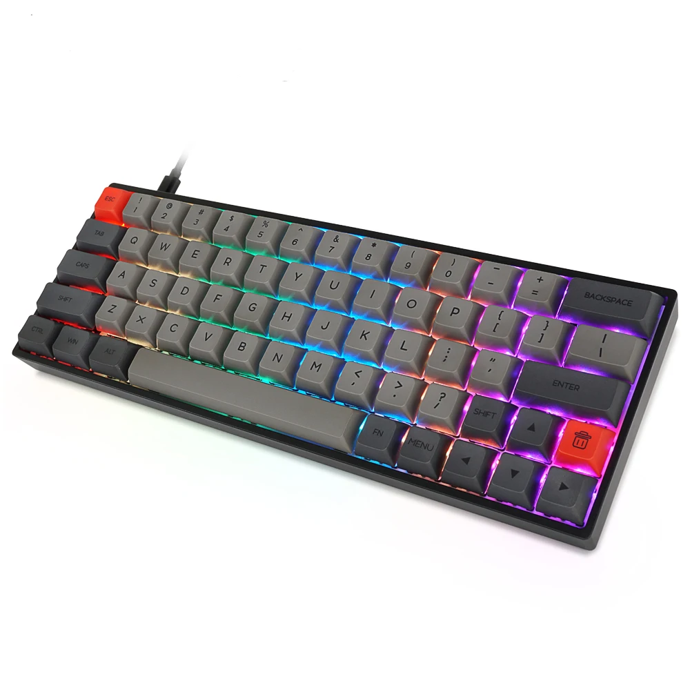Amazing sk64s gk64s RGB colorful 60% PBT dye-sub Gateron optical switch mechanical gaming keyboard