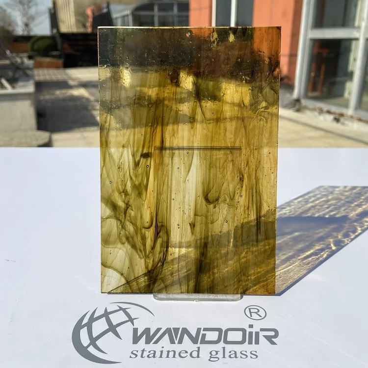 Wanda Factory Store High Quality Art Church Glass Brushed Decorative Stained Glass Sheet For Sale