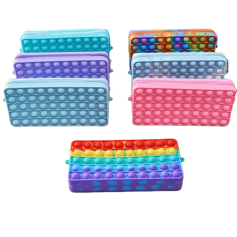 New Autism Women Shoulder Poping Push Pop Bubble Fidget Unicorn Handbags Pencil Bags Messenger Cat bag Pop Fidget Bag Toys