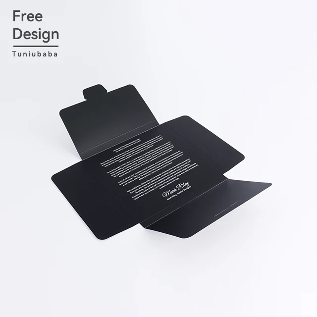 Custom Printing Luxury Gift Envelope Black Matte Finishing Envelope Silk Paper Thank You Cards