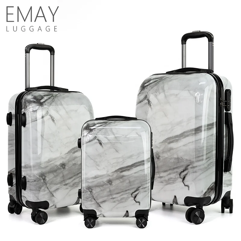 Fashionable Marbling Travel Luggage Spinner Wheels Lightweight Customized Suitcases