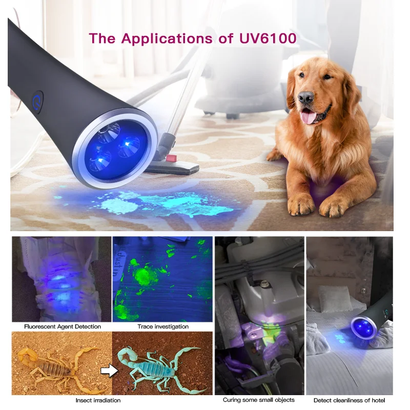 TANK007 OEM ODM 365nm UV Flashlight 3 in1 oil leak detection Blacklight Led linterna torchlight Pets Urine Stains uv Flash light