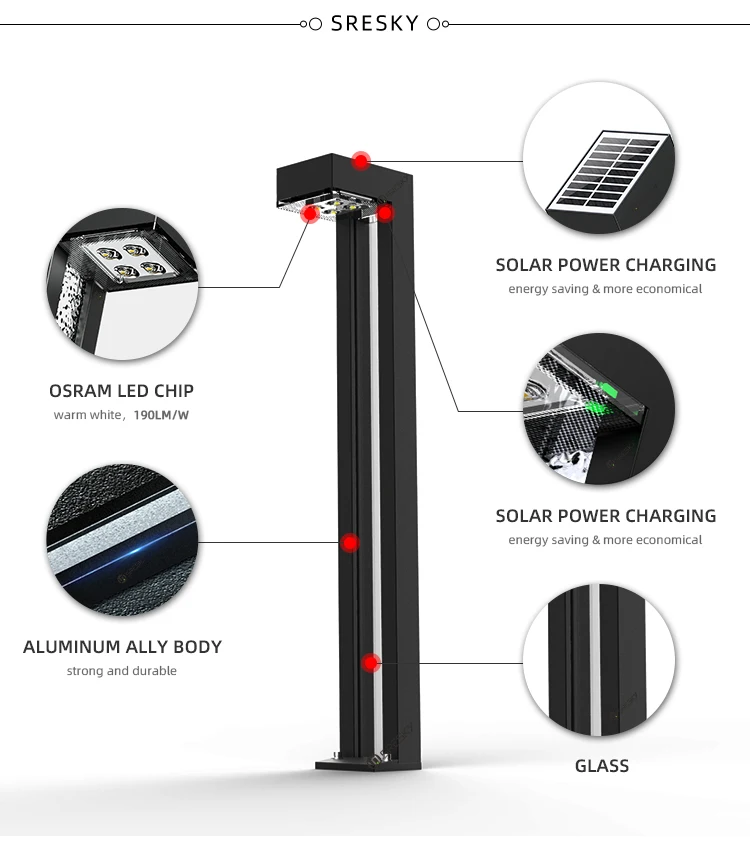 Solar light garden outdoor decoration all in one led solar lawn lights With Good Service