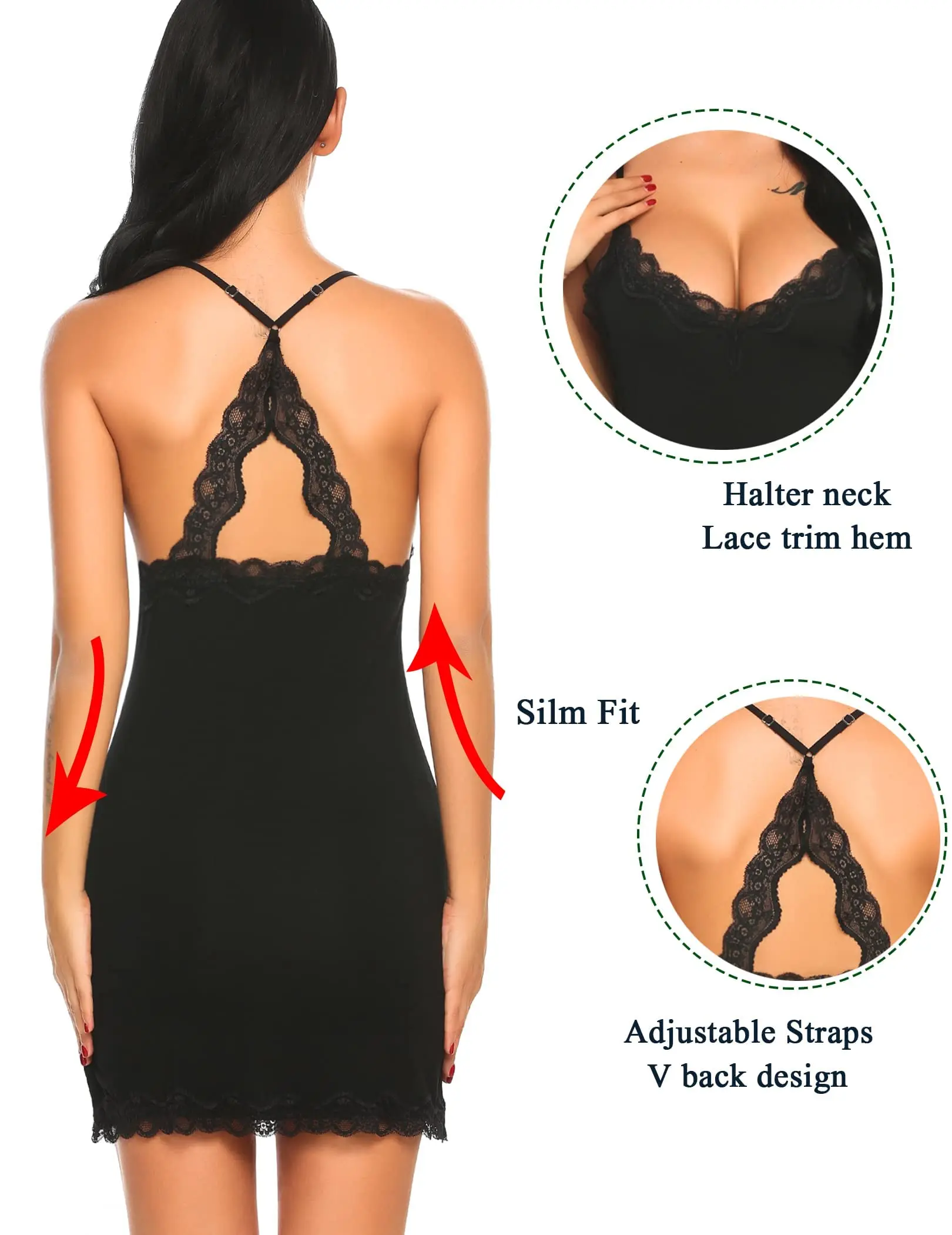 Womens Women Woven Dresses Sexy Sleepwear Sexy Chemise Lingerie satin Nightgowns For Women