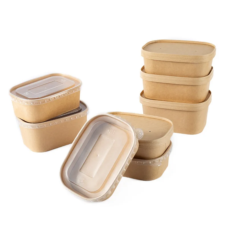 Disposable Kraft Paper Bowls Mini Natural Square Kitchen Packings Food Safe and Eco-Friendly