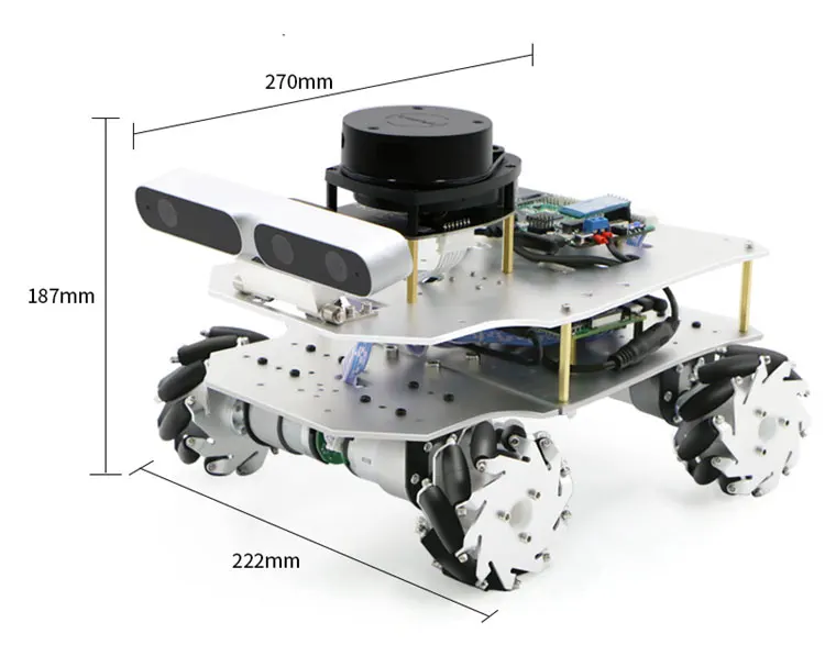  Образовательный комплект mecanum wheel ROS робот автомобиль с камерой Lidar UGV Lizarbot
