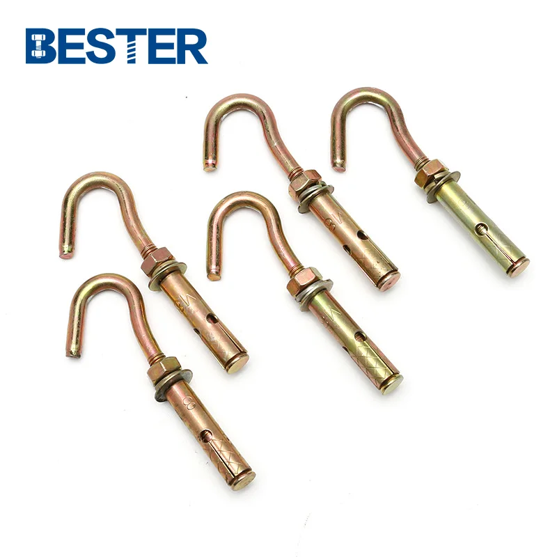 Chinese factory Carbon steel zinc plated Concrete expansion fan hook J type anchor bolt
