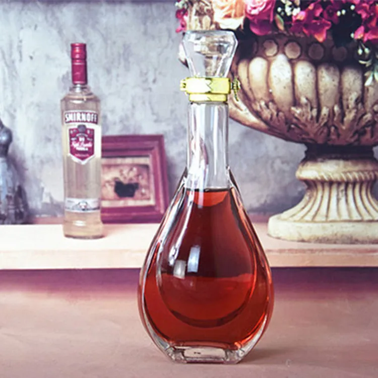 Top grade 500ml flagon health liquor bottle glass foreign wine and red wine bottle