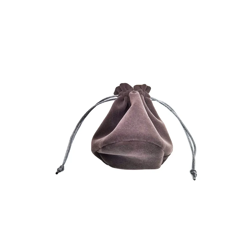 2023 Luxury Custom Logo Suede Velvet Small Drawstring Jewelry Pouches Bag With Rope