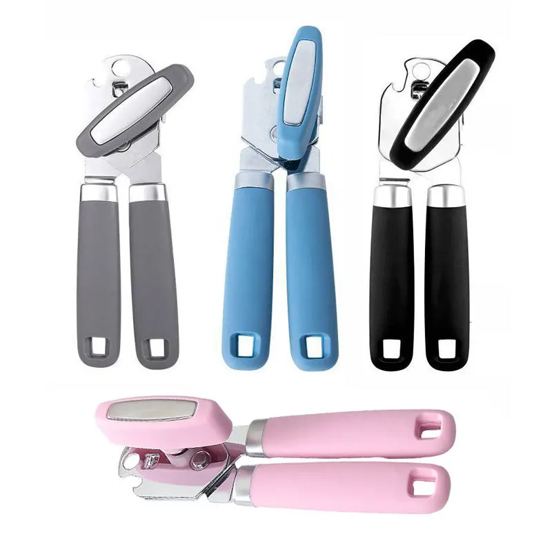 Multi-functional Bottle Opener Heavy Duty Stainless Steel Smooth Edge Manual Hand Held Can Opener with Soft Touch Handle