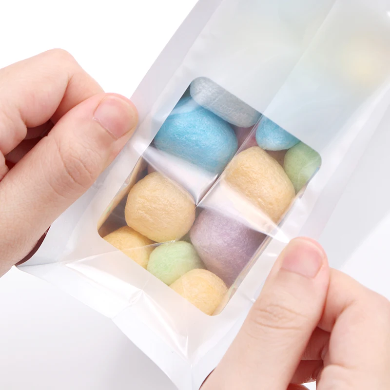 High quality 8 side seal tea coffee bean zipper flat bottom pouch with side window for pet food