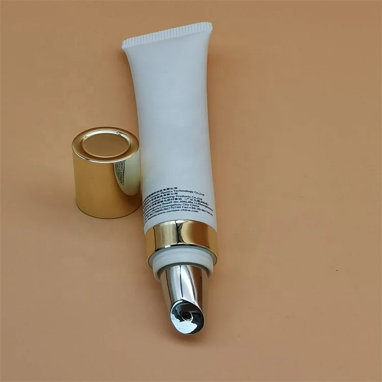 Custom BB Cream Eye Essence Cosmetic Tube Packaging Luxury Massage ABL Plastic Empty Eye Cream Tube with Zinc Alloy Applicator