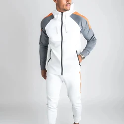 2020 mens tech fleece tracksuit with custom logo street wear men winter tracksuits adult custom slim fit  tracksuit sweatsuit