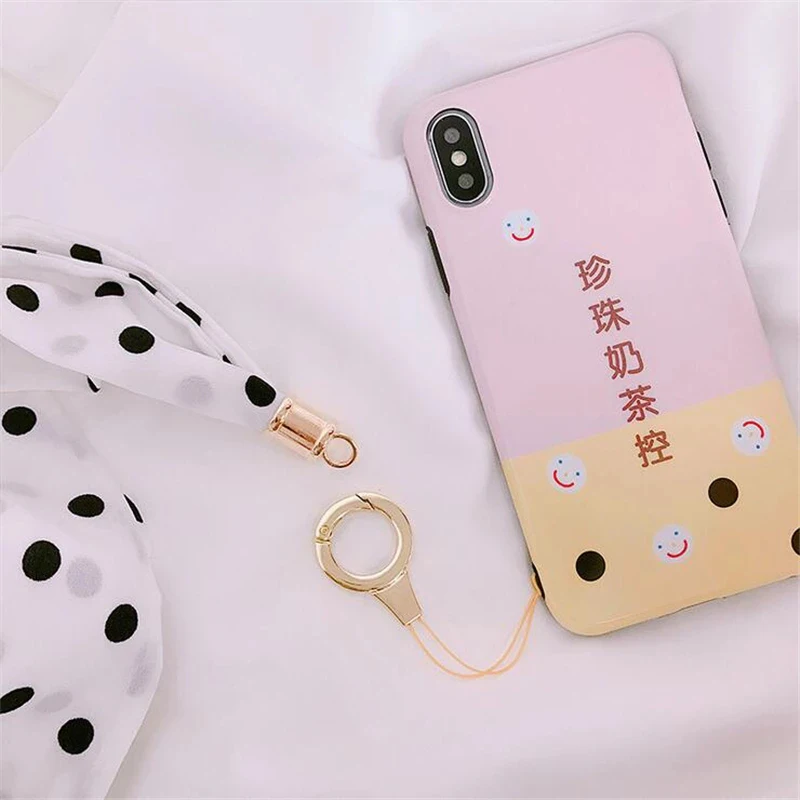 Mobile Phone Silk Hanging Rope Wide Neck Strap Cell Phone Long Lanyard Women Cloth Fabric Cord Necklace For Phone Keys Card Hold