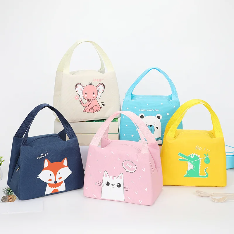 Wholesale Fashion Cartoon Reusable Thermal Insulated Lunch Tote Food Picnic Bag Cooler Lunch Bag Insulated for School Kids