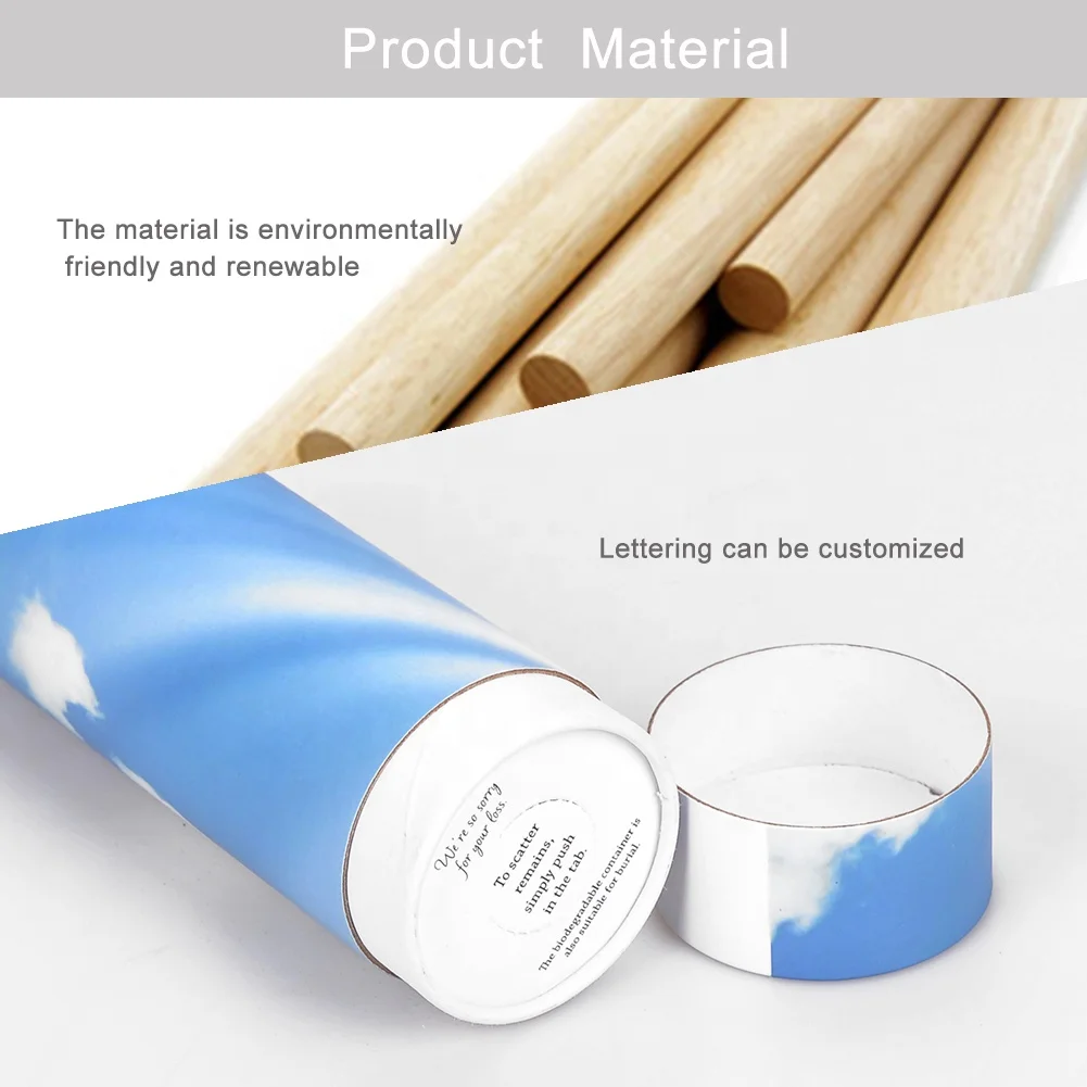 B052-4 Wholesale Funeral Pape Biodegradable Urnas For Animal Ashes Pet Cremation Scatter Tubes