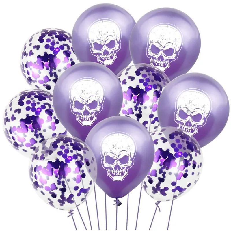 Halloween  Latex Balloon Set White Red Orange Halloween Party Crossborder Monopoly Customized Color  Halloween