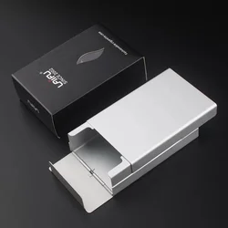 Fancy Fashion Portable Pocket Metal Aluminum Men Cigarette Case Slide Push Open With Customized Engraved Logo For Souvenir Gift