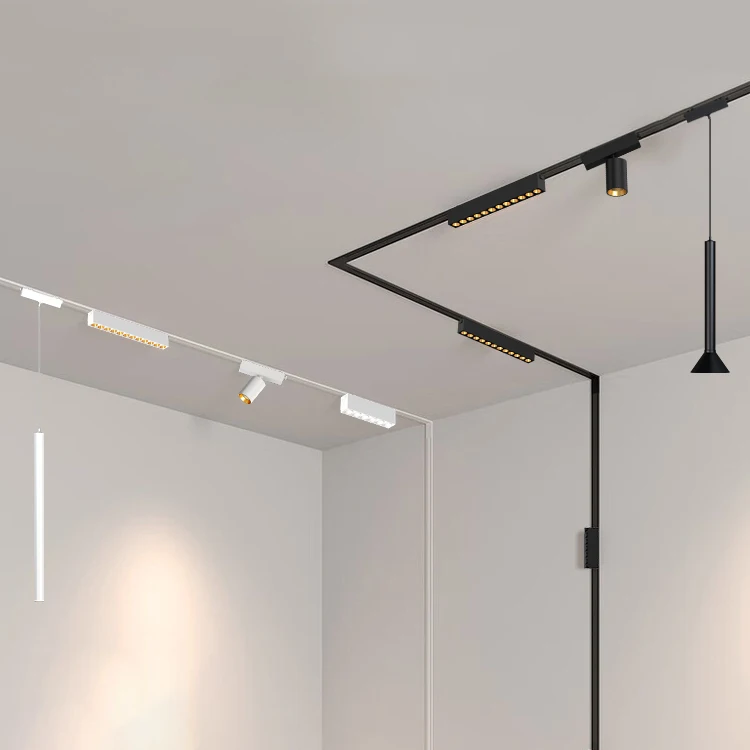 ALLWAY Hot Product Aluminum Mini Size Black 6w 8w 48v Magnet Track Lighting System Cob Ceiling Led Track Lights