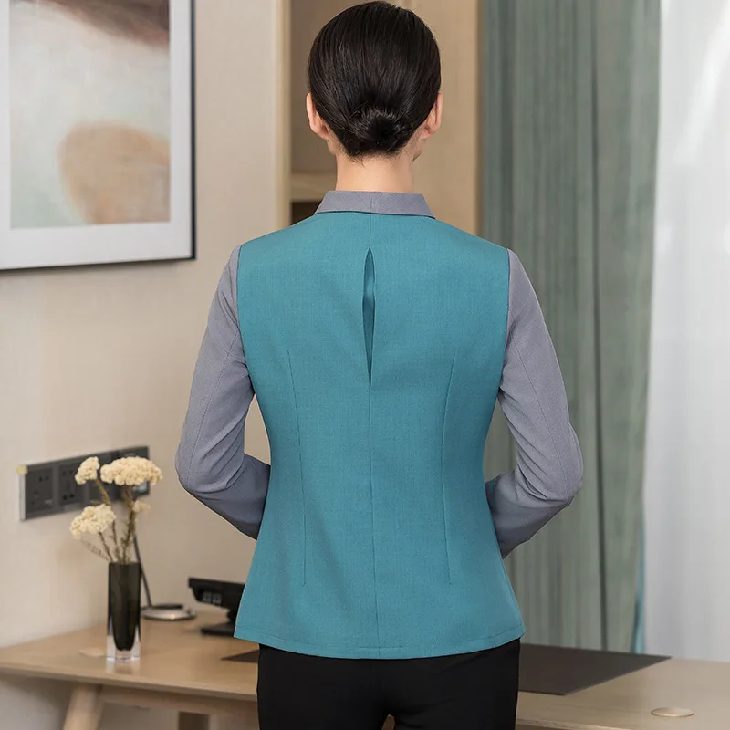 Women logo Custom Restaurant Hotel Cafe bar Kitchen Unisex Long Sleeve Cook Housekeeping Staff Uniform Jacket Coat