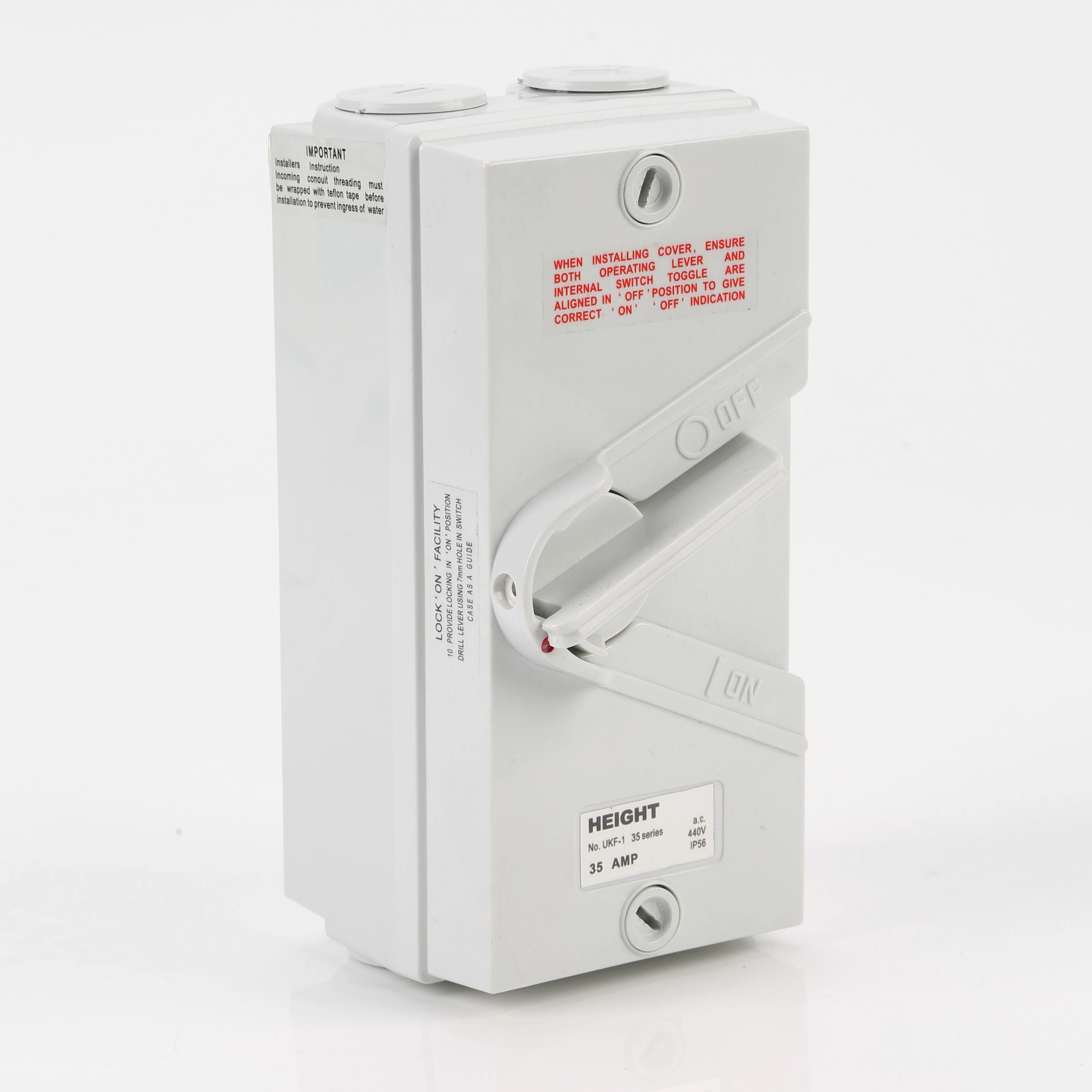 Изолирующий переключатель с однократными, двойными и тройными переключателями 20A-63A, защищенный от погоды, подходит для внешнего применения